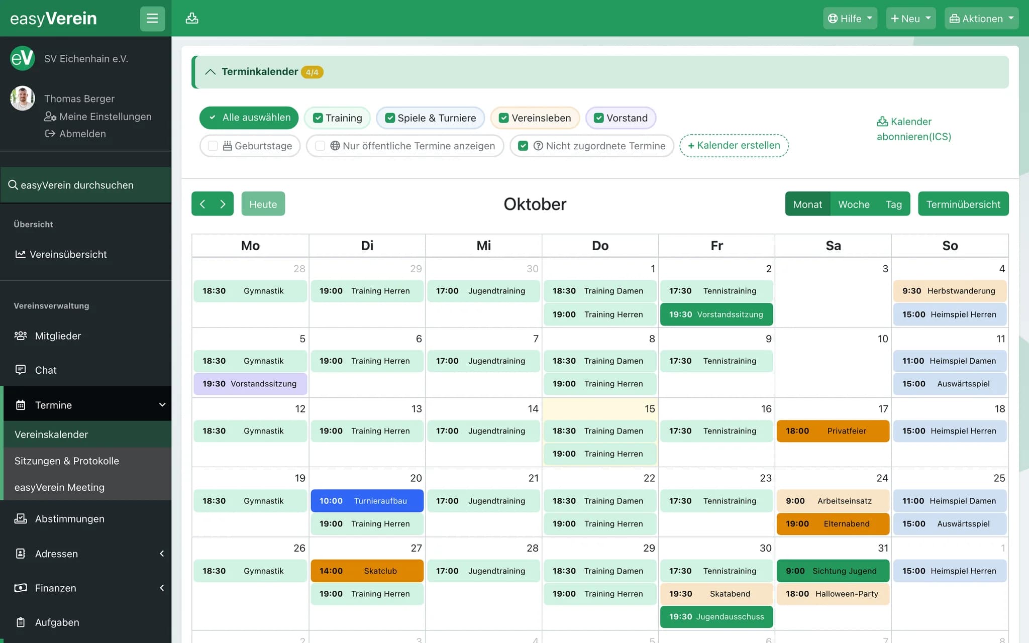 Screenshot Kalender