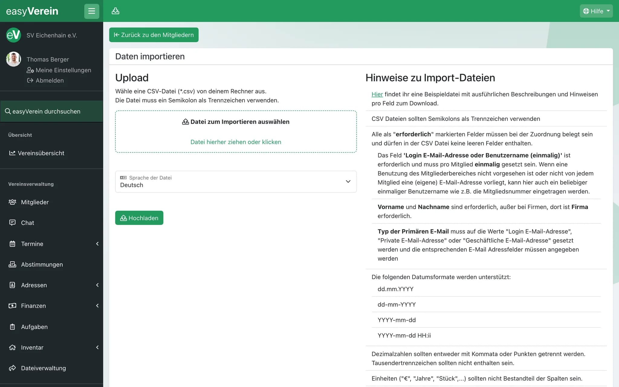 Screenshot Import